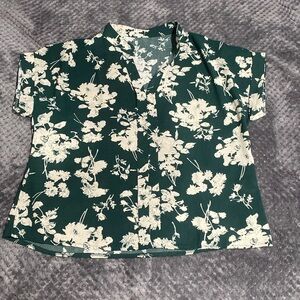 Floral green top